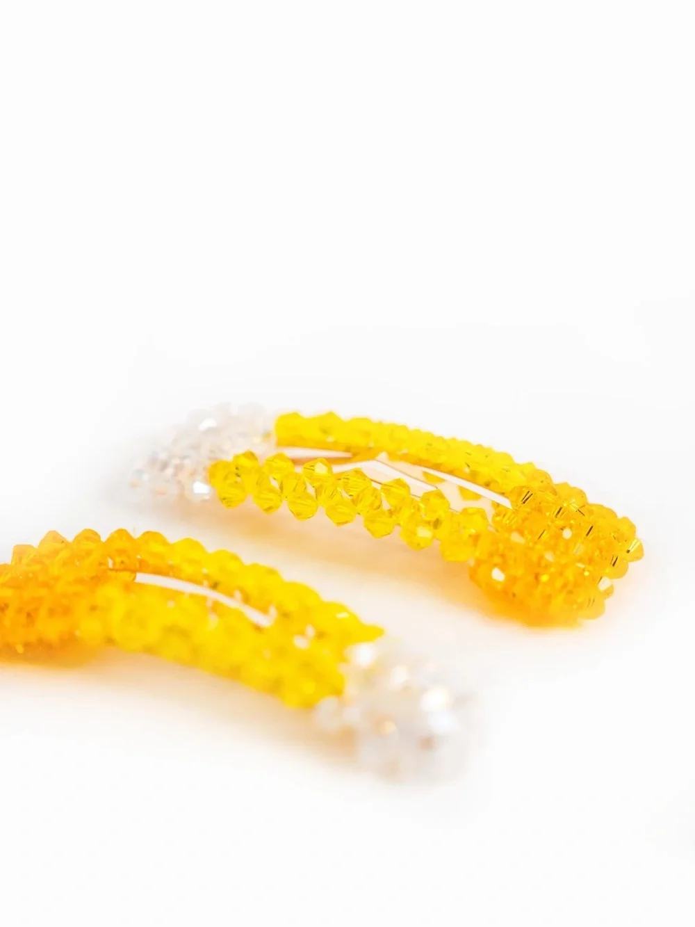 New🌟Free People-Yellow Beaded Snap Hair Clips  - Set of 2